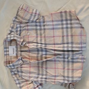 Infant short sleeved burberry button down